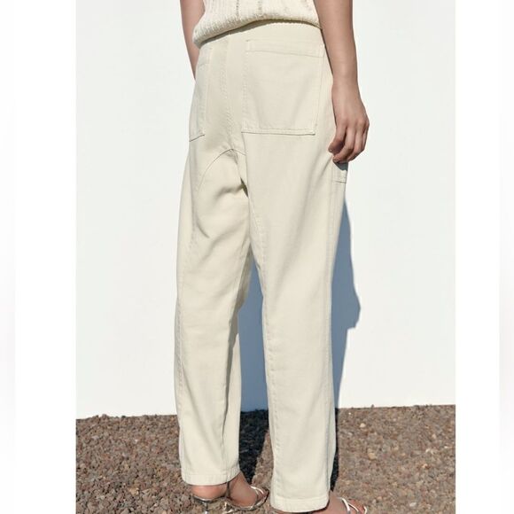 NWT Zara Cotton Pants With Pockets - Picture 8 of 11